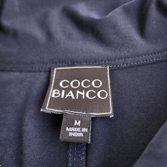 Coco Blanco Womens Navy Blue Zip Sleeveless Top Jacket Stretch Pockets Sz M - Picture 8 of 12